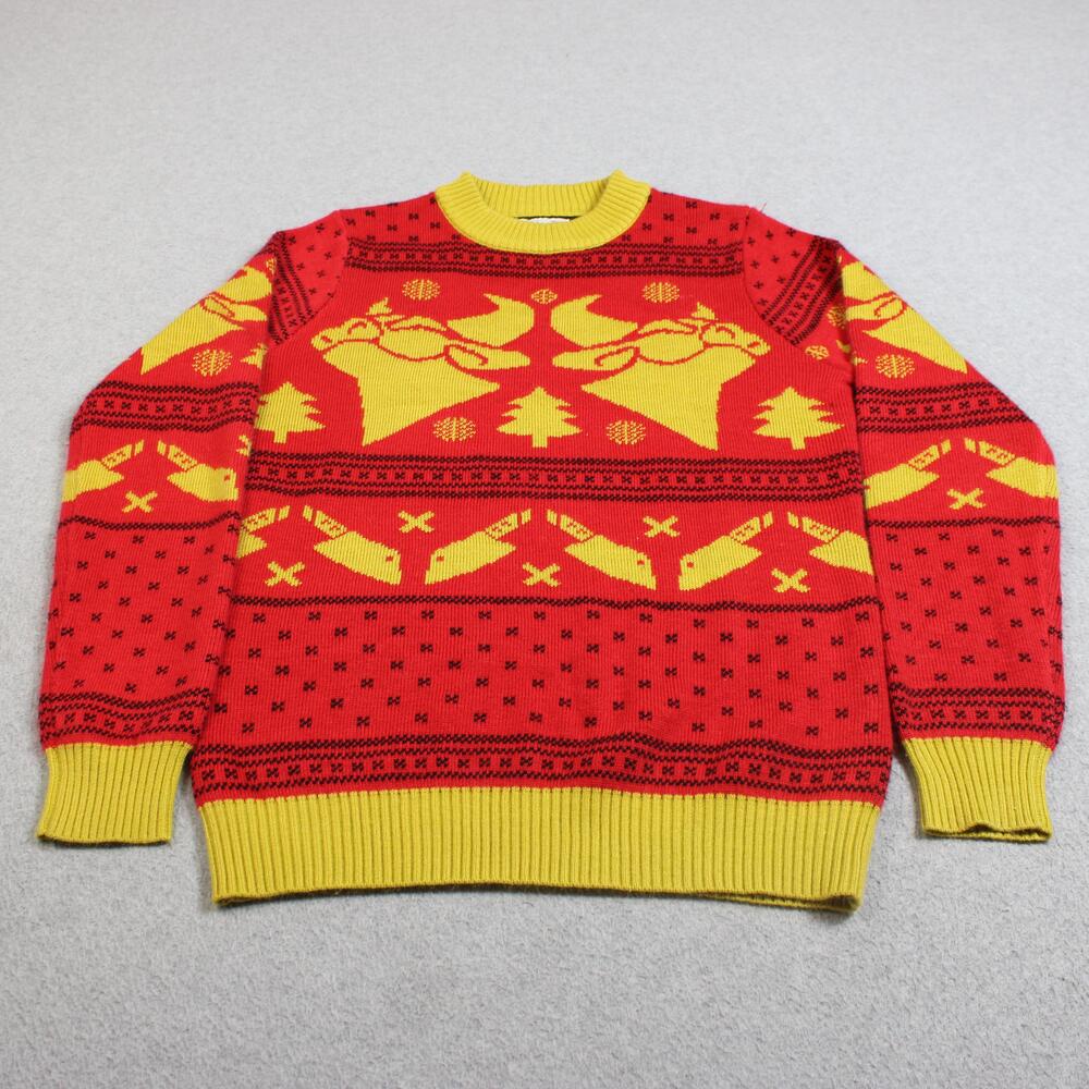 Tipsy Elves RT Lifestyle Sweater Mens Small Red Rooster Teeth Ugly Christmas